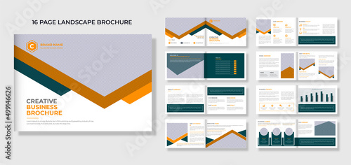 Modern corporate business landscape bifold business proposal brochure design template 

