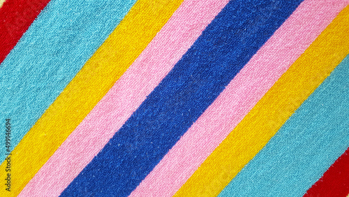 Close up the colorful towels