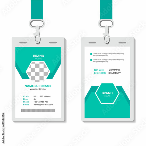 CLEAN ID CARDS TEMPLATE ABSTRACT STYLE VECTOR