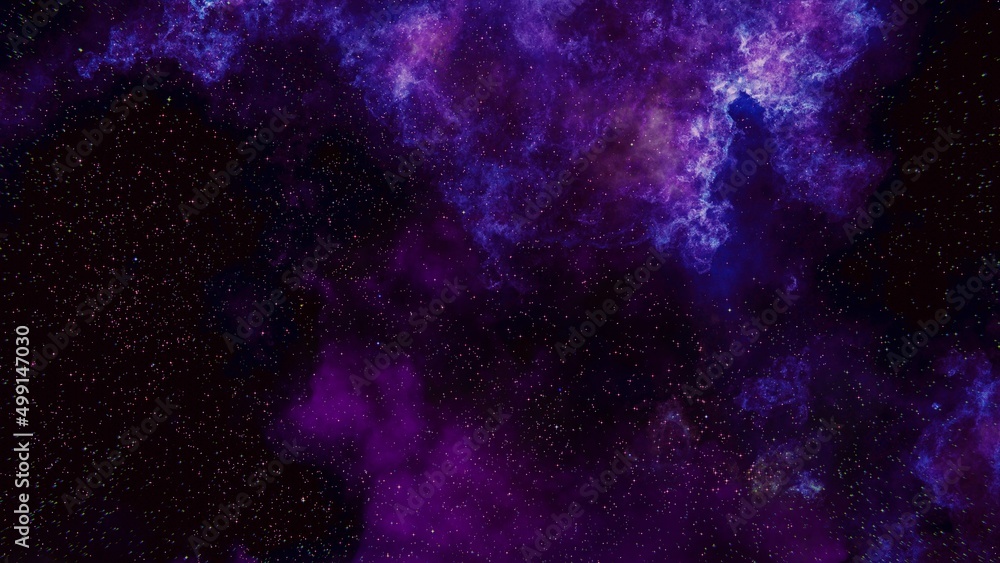 Etherial Purple Bursting Galaxy with stars