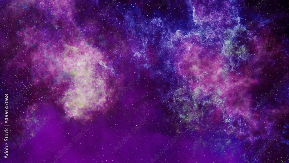 Abstract photo of a colorful purple and blue space nebula - obrazy, fototapety, plakaty 