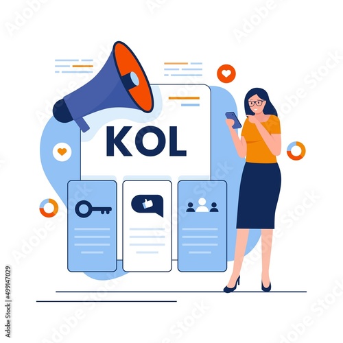 Flat design of key opinion leader. Illustration for websites, landing pages, mobile applications, posters and banners. Trendy flat vector illustration