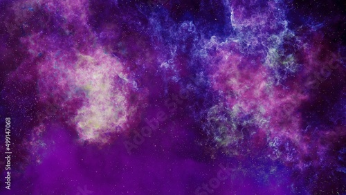 Abstract photo of a colorful purple and blue space nebula