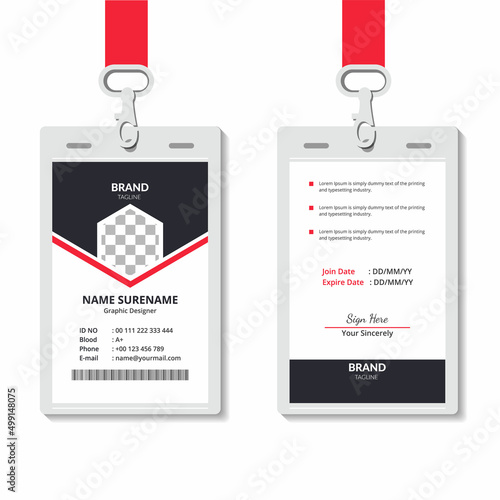 MODERN AND CLEAN BUSINESS ID CARD TEMPLATE VECTOR