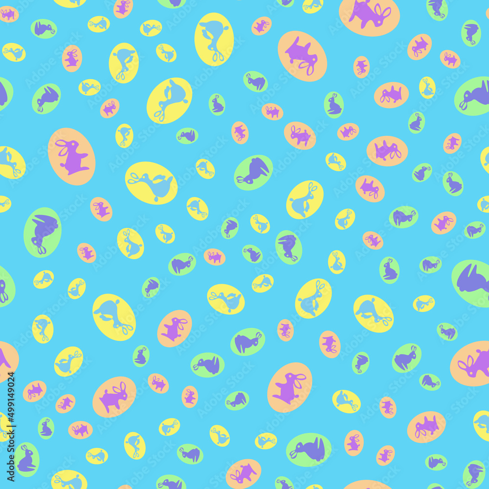 Easter pattern with bunnies and Easter eggs. Easter pattern with bunnies and Easter eggs.