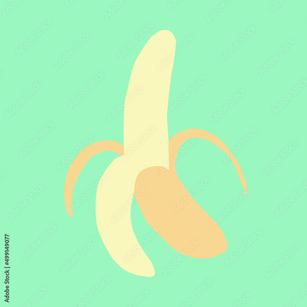 Vector illustration of a banana on a green background. Vector illustration of a banana on a green background.