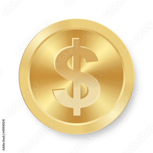 Gold dollar coin Concept of web internet currency