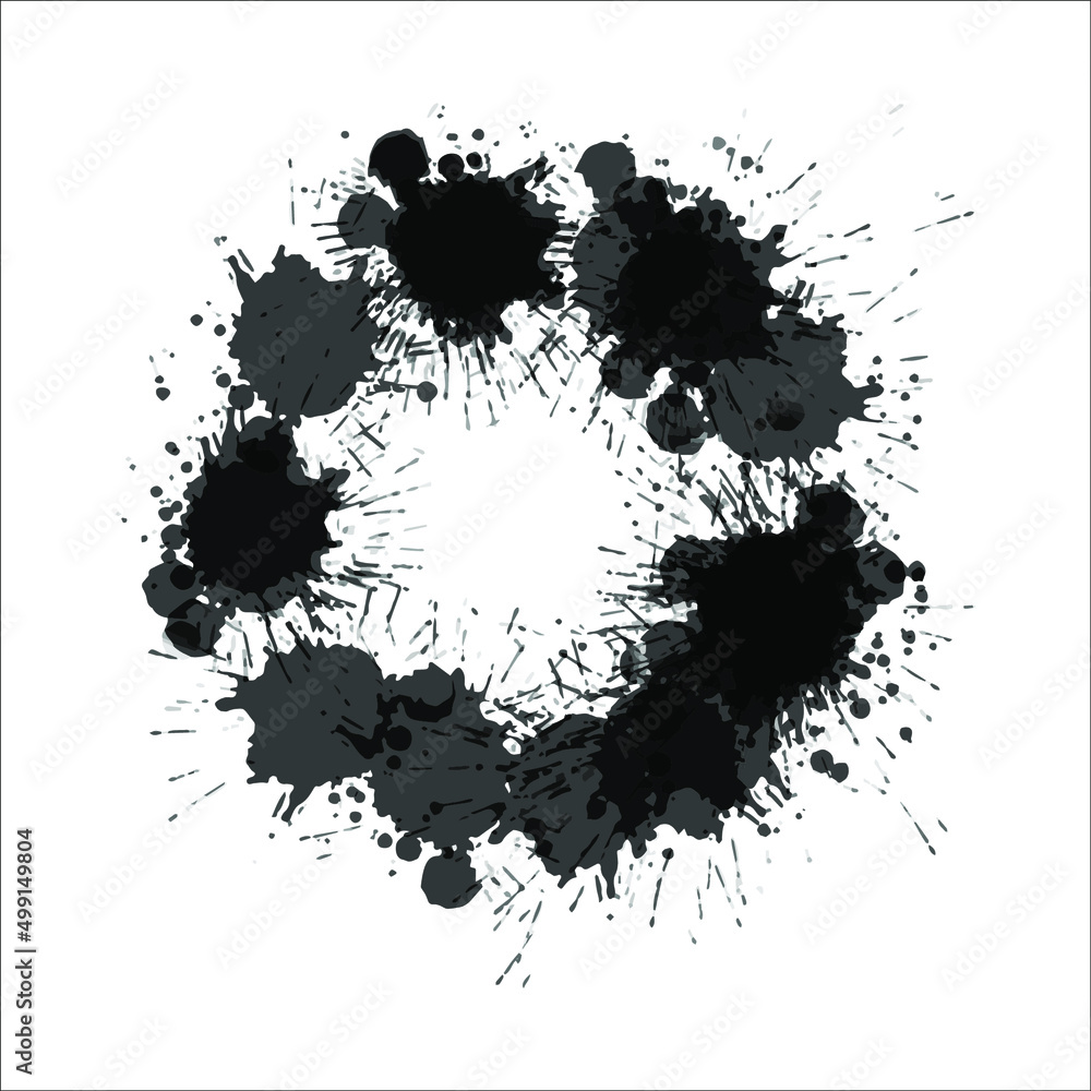 Black blot vector. Design element