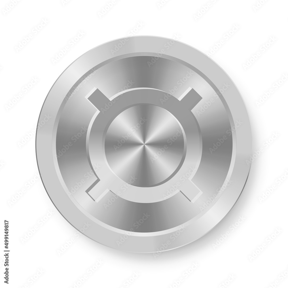 Silver coin of Generic currency symbol Concept of internet currency Silver coin of Generic currency symbol Concept of internet currency