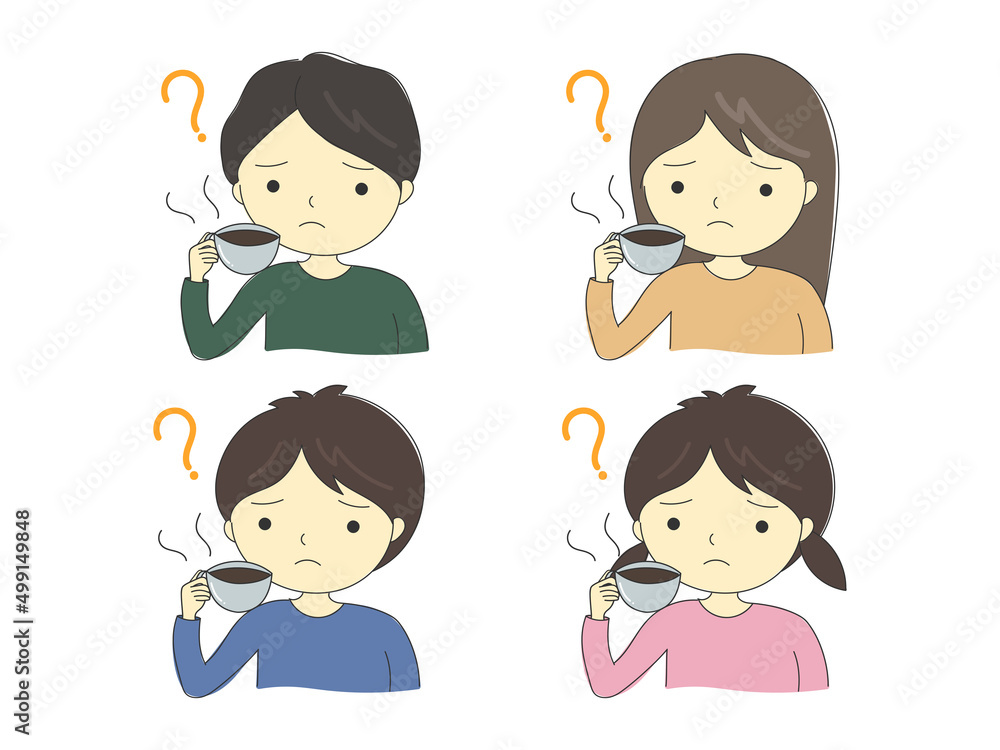 匂いがわからない人のイラストセット 匂いがわからない人のイラストセット