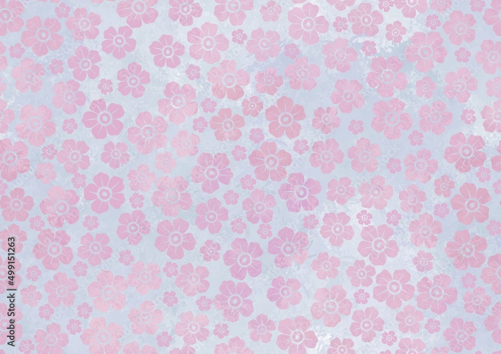 Soft seamless pattern of pink flowers silhouettes. Soft seamless pattern of pink flowers silhouettes.
