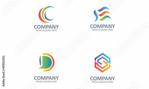 Abstract logos collection. Geometrical abstract logo. letter logo
