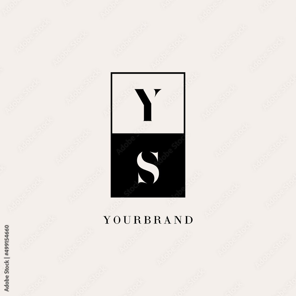 Initials YS square line negative space logo design ideas Stock Vector ...