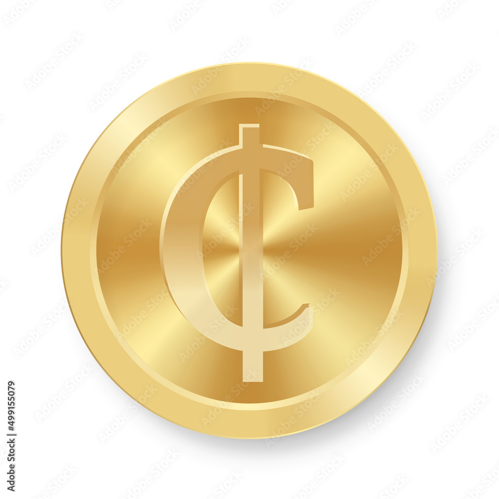 Gold Cedi coin Concept of internet web currency Gold Cedi coin Concept of internet web currency