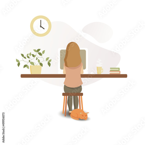 girl in a cafe working on laptop

