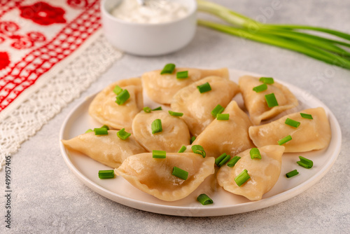 Dumplings  filled with mashed potatoes.