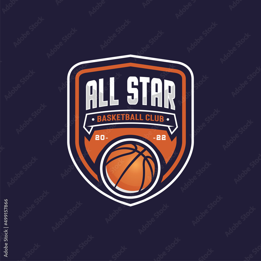 Basketball club logo emblem designs with badge