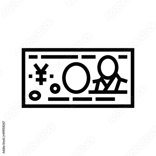 yen jpy line icon vector. yen jpy sign. isolated contour symbol black illustration photo