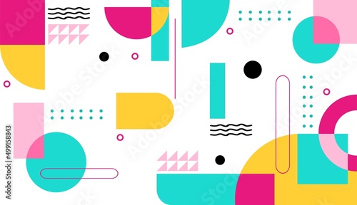 Creative abstract background vector design with various colorful shapes and bright colors