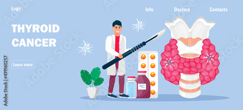 Diabetes concept vector for homepage. Glucometer for blood glucose testing meter and thyroid.