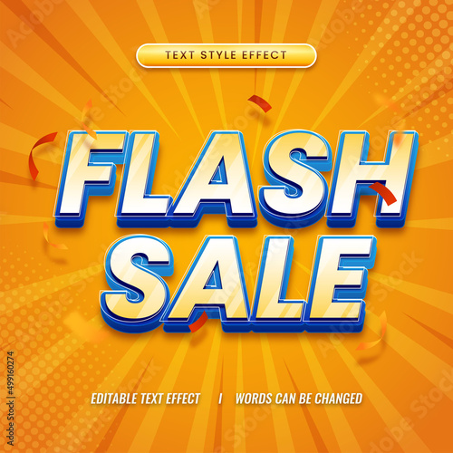 Flash sale bold editable text effect suitable for promotion product Premium Vector	