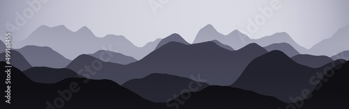 cute blue hills nature mountainscape - panoramic image digital graphics texture or background illustration