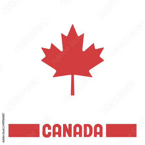 Maple leaf vector icon. Canada national symbol. Canadian element.