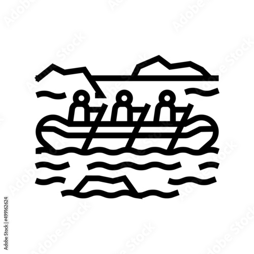rafting extreme sport line icon vector. rafting extreme sport sign. isolated contour symbol black illustration