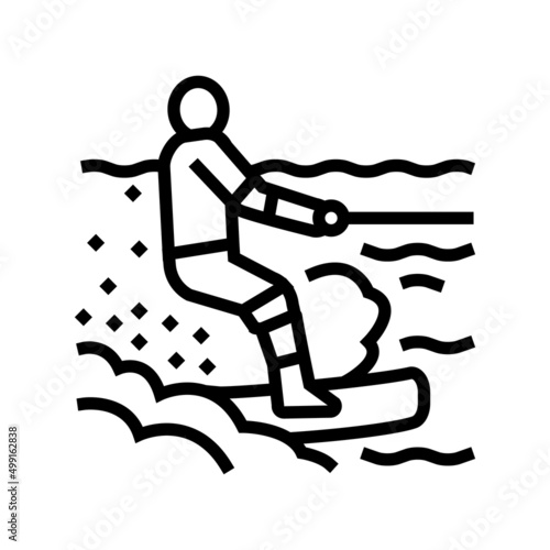 wakeboarding extreme sport line icon vector. wakeboarding extreme sport sign. isolated contour symbol black illustration