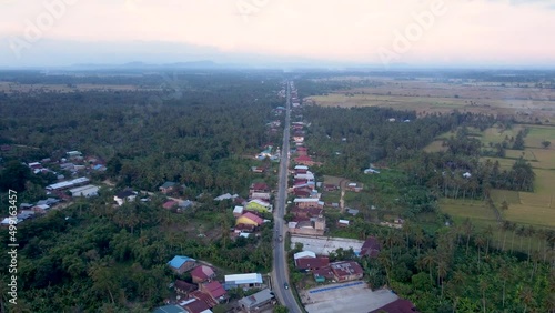 View of the village between mountains and rice fields.
April 11 2022 photo