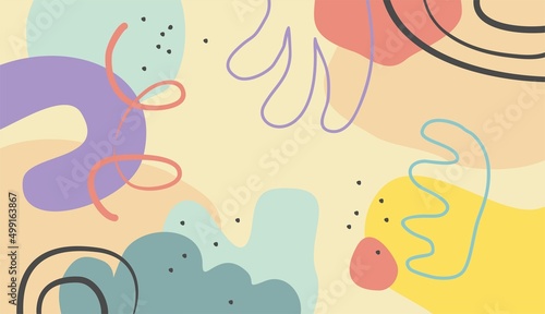 Creative doodle flat design abstract shapes background vector