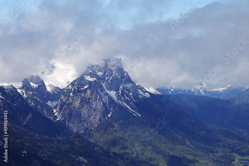 The view of Zugspitze mountain from Wank pick, Germany, Bavaria  © nastyakamysheva