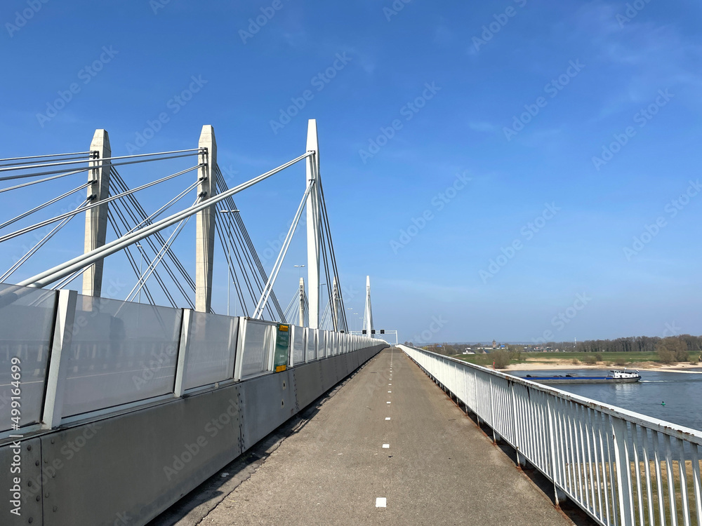 Bridge over the river Waal around Ewijk