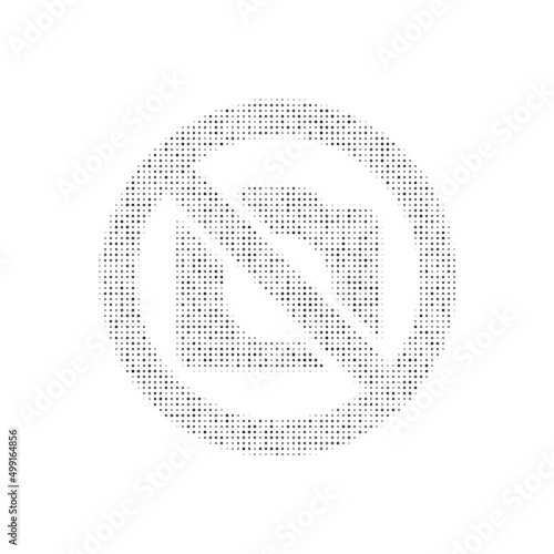 The no photo symbol filled with black dots. Pointillism style. Vector illustration on white background