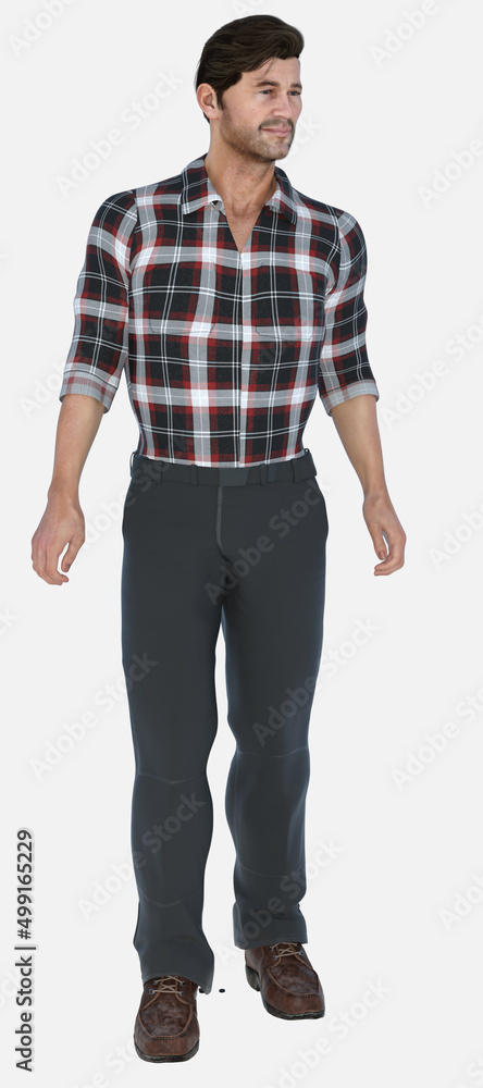 Denny is a hard-working rancher cowboy construction man - 3D illustrated male character render on an isolated white background. Denny has brown hair and brown eyes. Denny is a hard-working rancher cowboy construction man - 3D illustrated male character render on an isolated white background. Denny has brown hair and brown eyes.