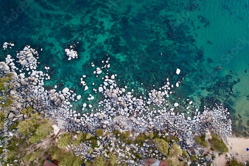 Boulder fill shoreline of Lake Tahoe