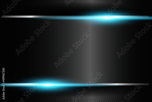 abstract metallic blue black frame layout modern tech design template background.
Black metallic background with blue shiny - Vector. 