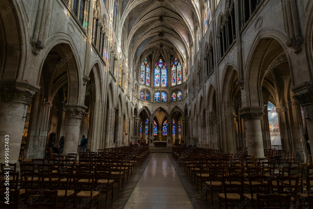 interior of Saint Severin Church in France