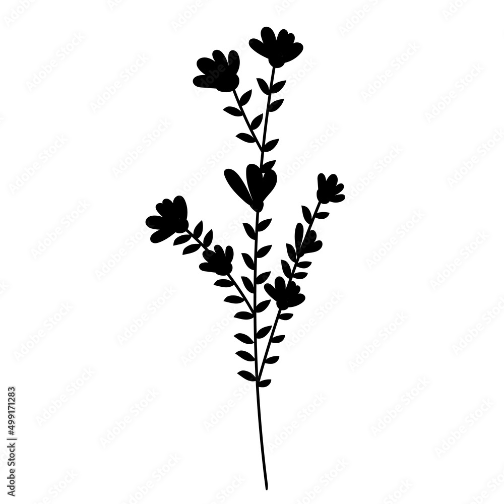 Fototapeta premium flower silhouette, isolated on white background