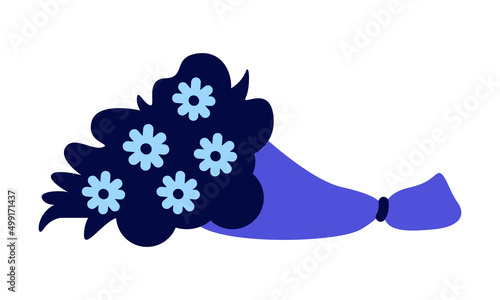 Flower bouquet for funeral ceremony semi flat color vector object. Full sized item on white. Fading flowers arrangement. Simple cartoon style illustration for web graphic design and animation