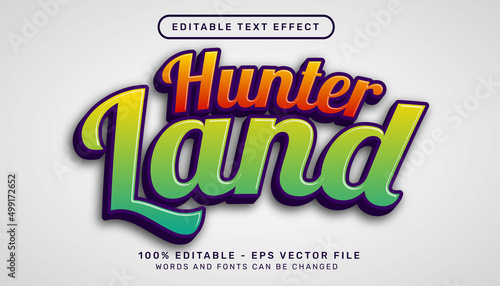 hunter land 3d text effect and editable text effect