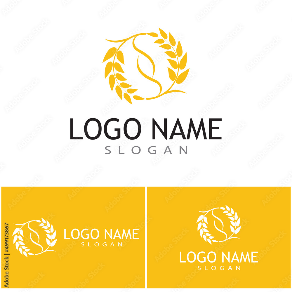 Fototapeta premium Agriculture wheat vector icon design
