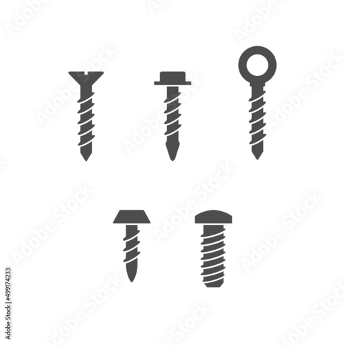 Set glyph icons of screws