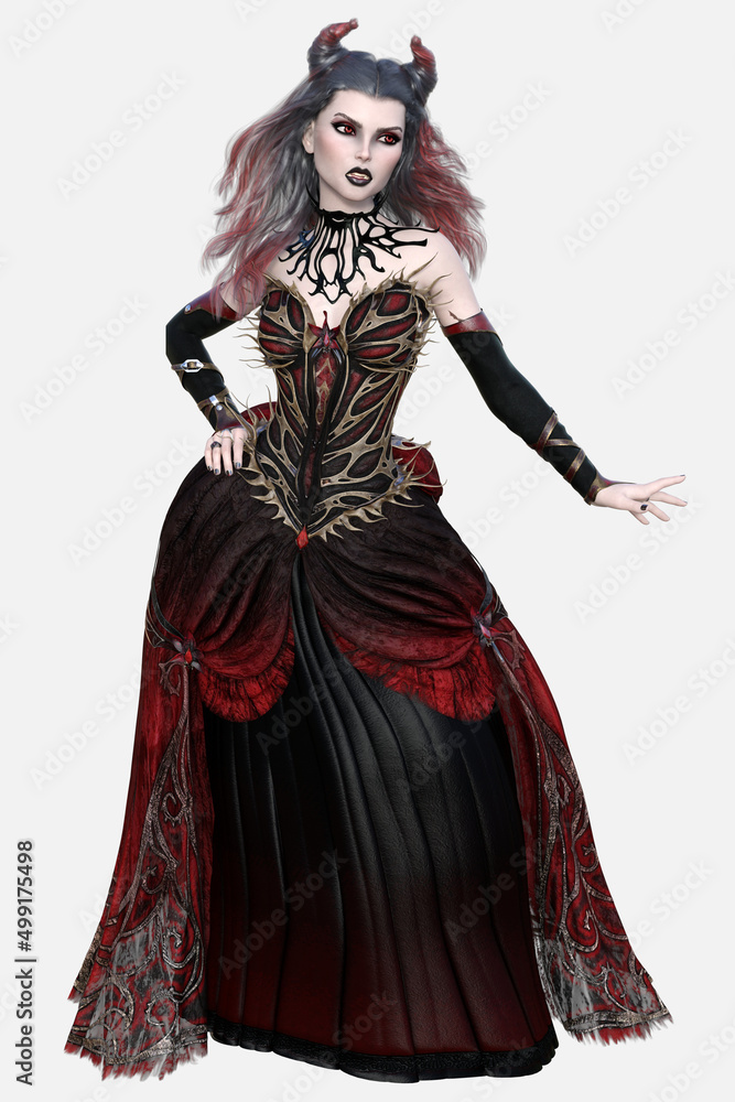 Full body image of Lena, vampire, queen of the undead - a 3D ...