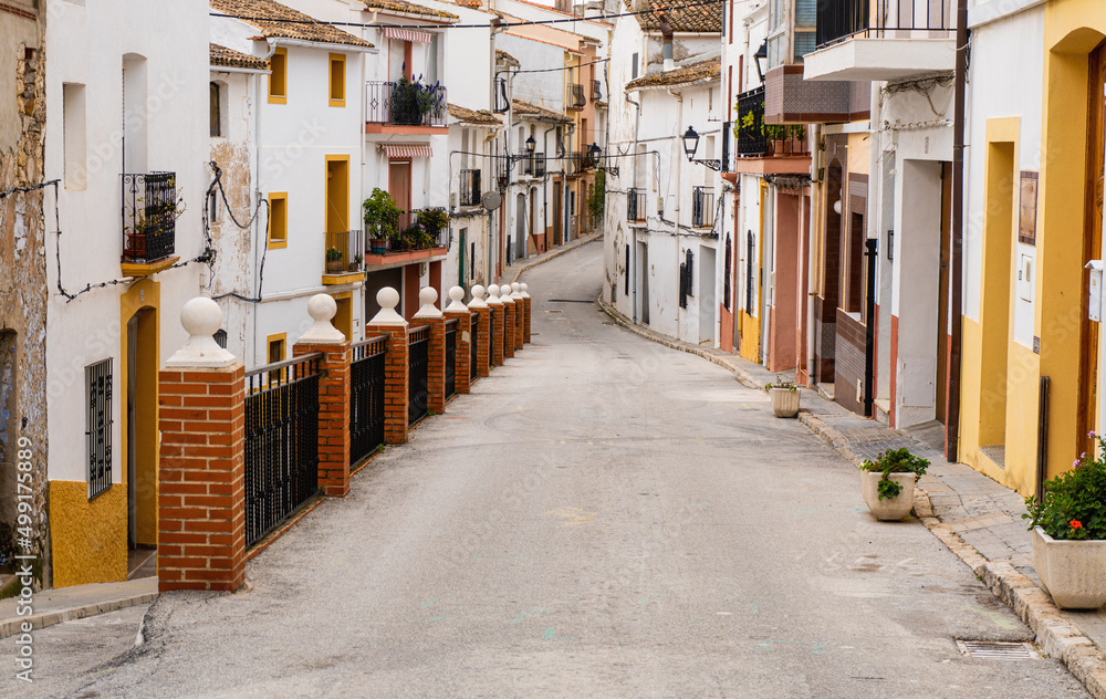 Beautiful and lonely streets in Tarbena, Alicante (Spain). 