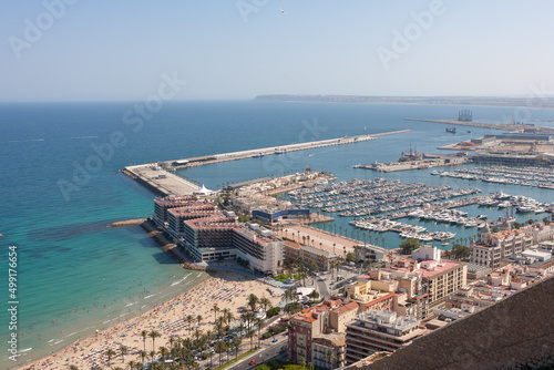coastline and marina in summer view of the city of Alicante Spain 