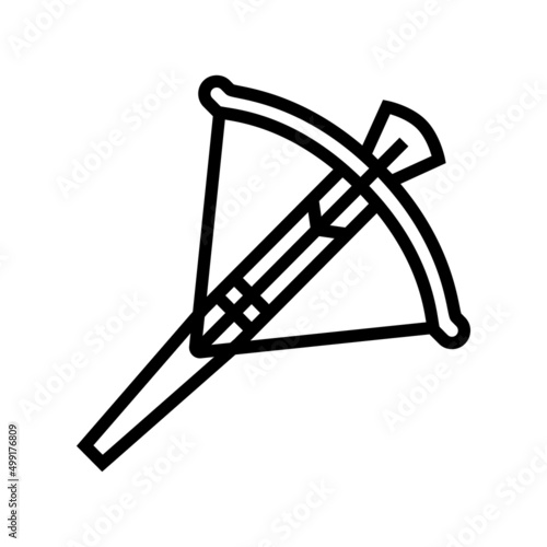 arrow crossbow line icon vector. arrow crossbow sign. isolated contour symbol black illustration