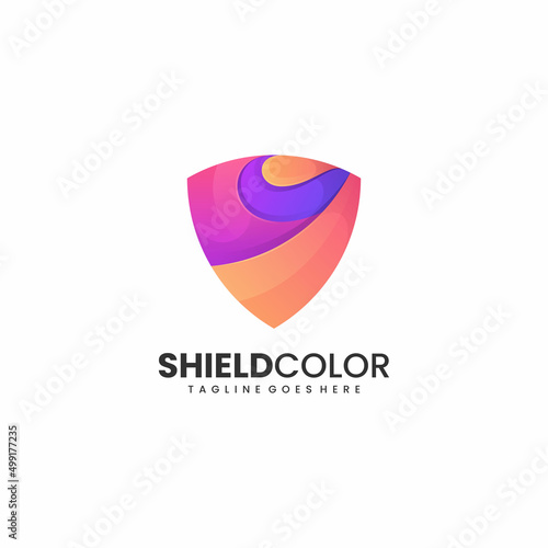 Vector Logo Illustration Shield Gradient Colorful Style. Free Download Vector Logo Illustration Shield Gradient Colorful Style. - GFXLoad