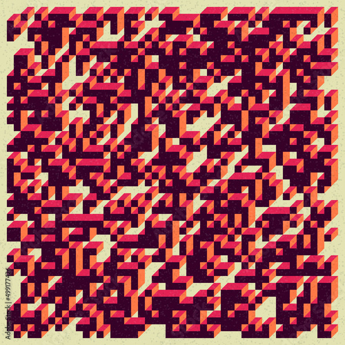 Implementation of Edward Zajec’s “Il Cubo” from 1971. Essentially a Truchet tile set of 8 tiles and rules for placement art illustration