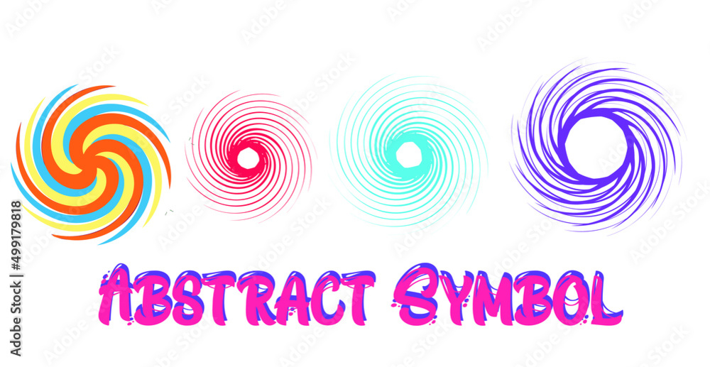 set of colorful abstract symbols set of colorful abstract symbols